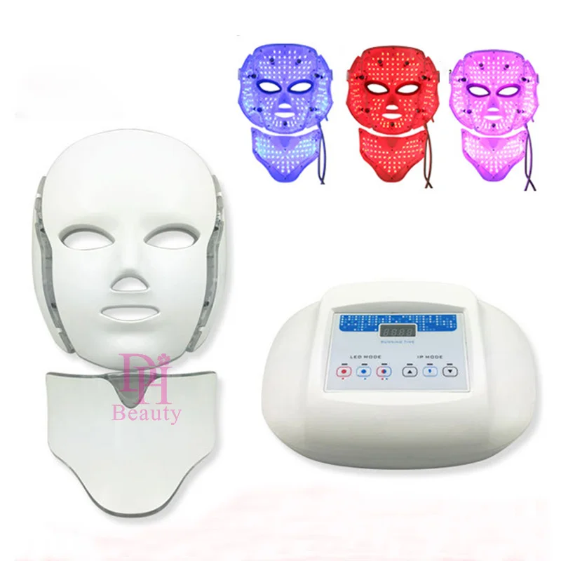 Photodynamic LED Infrared Facial Neck Mask 3 Color Skin PDT Skin