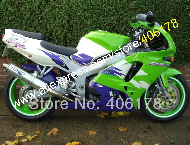Hot Sales,Purple Green White Fairing kits for KAWASAKI ZX9R Fairing ZX
