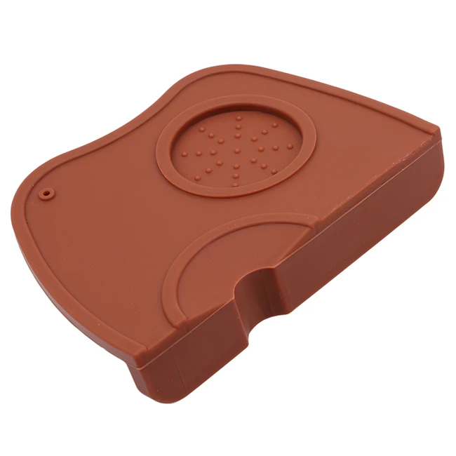 Brown M Silicone S/M Size Coffee Tamper Mat Holder Espresso Maker Support Base Non-Slip Flexible Corner Mat Barista Coffee Tea Bar Tool - Цвет: Brown M