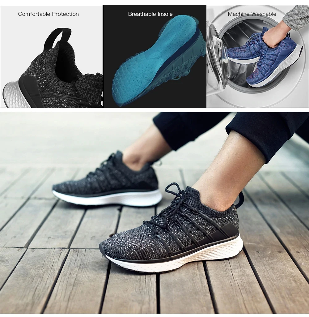 Xiaomi Mijia smart Sneaker спортивная обувь 2 Uni-Mould техника новая система блокировки Fishbone эластичный вязаный вамп для мужчин