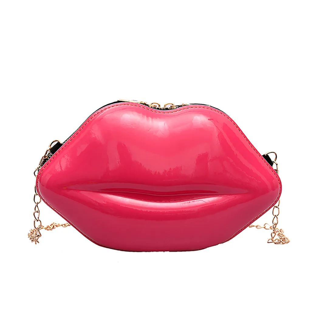 OCARDIAN-женские сумки, красный клатч губы, женская сумка из искусственной кожи, сумка на плечо с цепочкой, вечерняя сумочка Bolsa, форма губ, кошелек 6J24