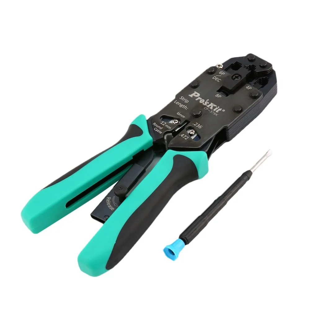 

Pro'skit CP-376K 4/6/8P Crimping Tool Wire Crimper Plier Cutting Stripping Network Cable Pliers Automatic Ratchet Terminal