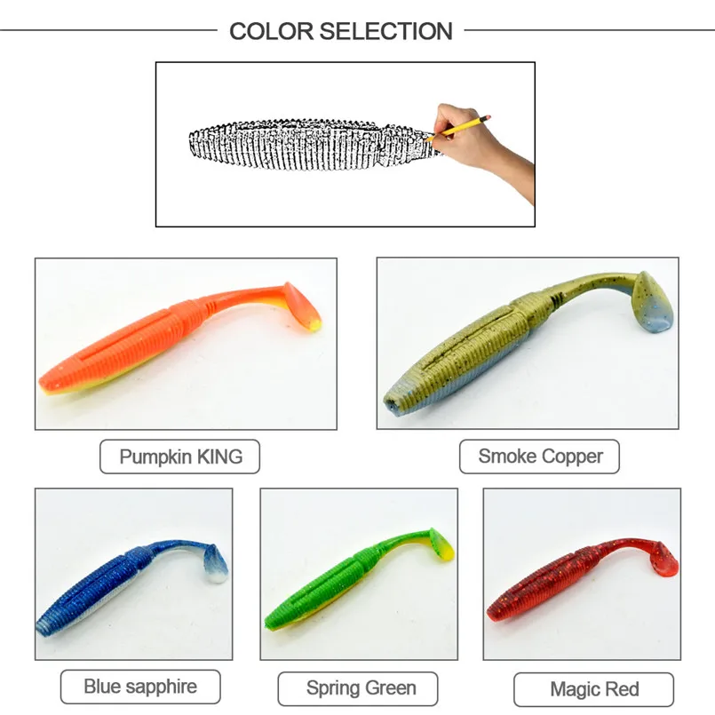 

4pcs/6pcs Fishing Lure 8.5cm /7.5cm /5cm Swim baits Silicone Soft Bait Artificial Soft Lure pesca carp fishing accessories A3