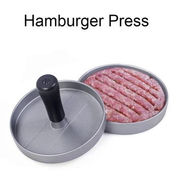 

Round Shape Hamburger Press Aluminum Alloy DIY Hand Operate Hamburger Meat Beef Grill Burger Press Patty Maker Mold Kitchen Tool