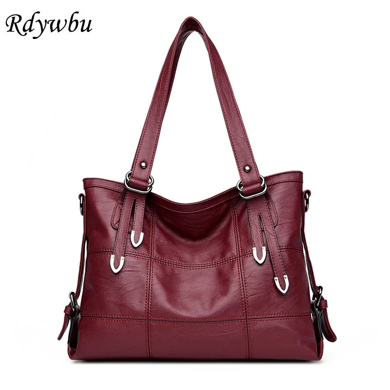 

Rdywbu Fashion Patchwork Shoulder Bag Women Luxury Vintage Hobos Tote Handbags Girls New Big Capacity Crossbody Bags Bolsa B269