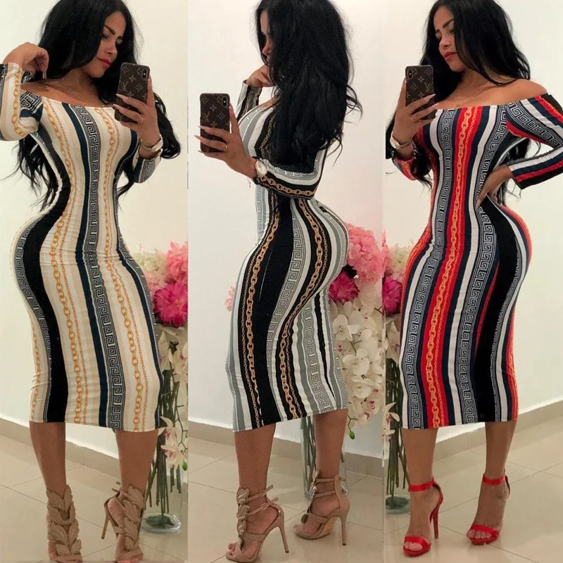 Модные женские с длинным рукавом Bodycon Повседневные Вечерние вечернее платье для клуба