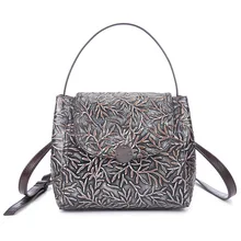 Baoersen, женские сумки из натуральной кожи, маленький клатч, сумка-тоут, женская, Ретро стиль, элегантная, на плечо, сумка-мессенджер, тисненая, Цветочная, Bolsas