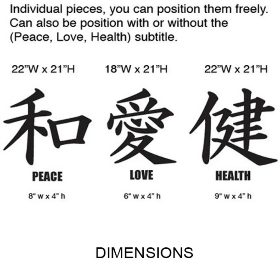 Billig Vinyl Japanischen Wandaufkleber Frieden Liebe Gesundheit Handmade Haushaltswaren Wandtattoo Wohnkultur Wandkunst Schlafzimmer Wohnzimmer