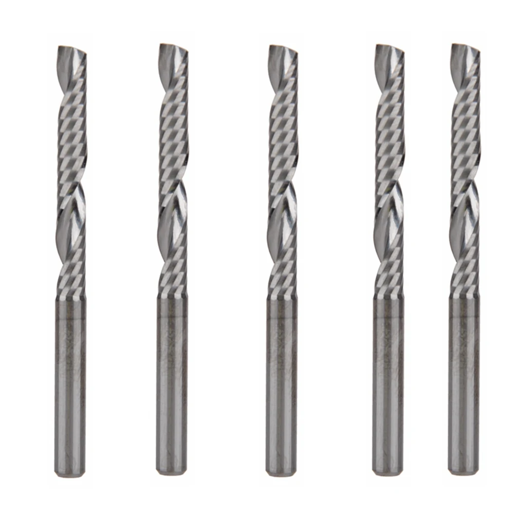 5pcs 4x32mm Single Flute Bit Carbide End Mill Set, CNC Router End Mills