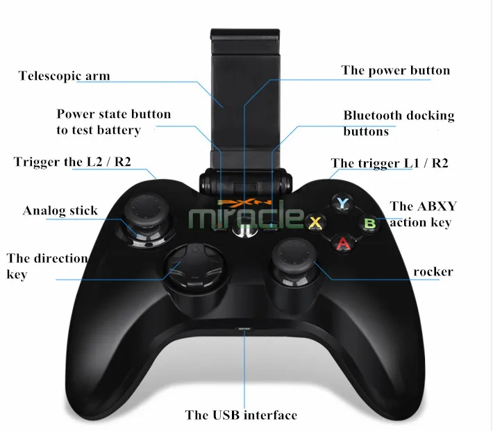 PXN 6603 Speedy Wireless Bluetooth Game Controller Portable Joystick Vibration Handle Gamepad