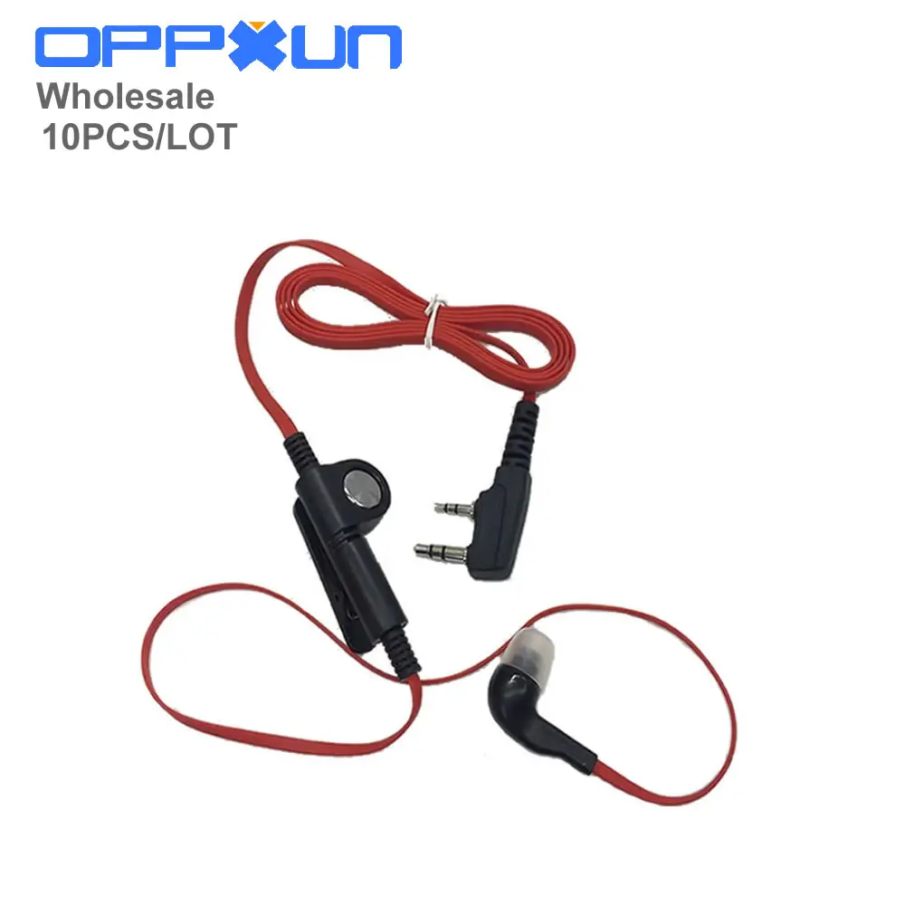 OPPXUN 10 шт. модная красная цветная гарнитура 2 pin K вилка для Baofeng Kenwood Puxing WOUXUN двухстороннее радио наушники стиль наушник