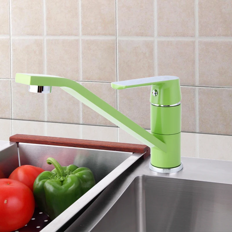 FRAP 1 Set News Fashion Style Multi-color Kitchen Faucet Cold and hot water taps White Orange Green 360 Rotation Torneiras F4933 FRAP 1 Set News Fashion Style Multi-color Kitchen Faucet Cold and hot water taps White Orange Green 360 Rotation Torneiras F4933