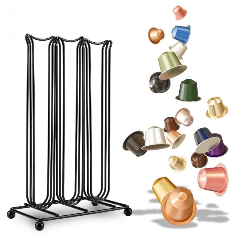 

Metal Coffee Pod Holder Nespresso Capsule Stand Dispenser 3 Lines Coffee Capsule Storage Rack For 42 Pcs Dolce Gusto Capsule