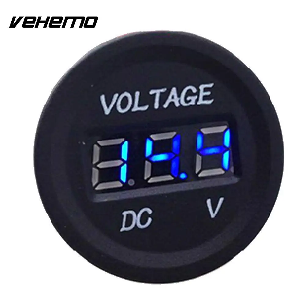 

12V Waterproof Car Motorcycle Blue LED Digital Display Voltmeter Volt Portable