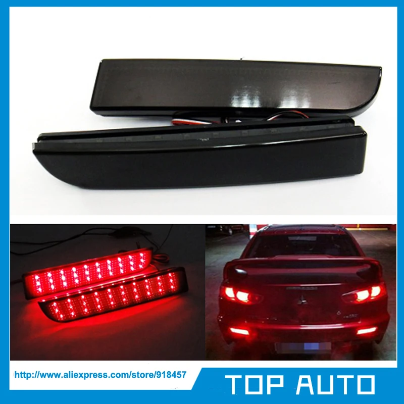 

LY016-2 Black Smoked Lens LED Rear Bumper Reflector Tail Brake Light for Mitsubishi Lancer