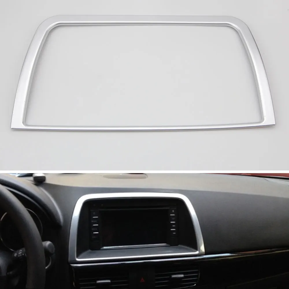 

Car Interior Dashboard Centre Console GPS Multimedia Display Screen Cover Frame Trim Sticker Fits For Mazda CX-5 2012-2015