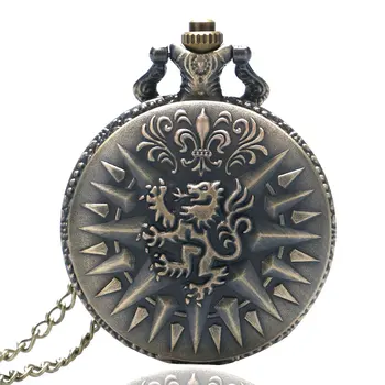 

Bronze Retro Dragon Pendant Pocket Chain Cool Men Women Quartz Watch Gift