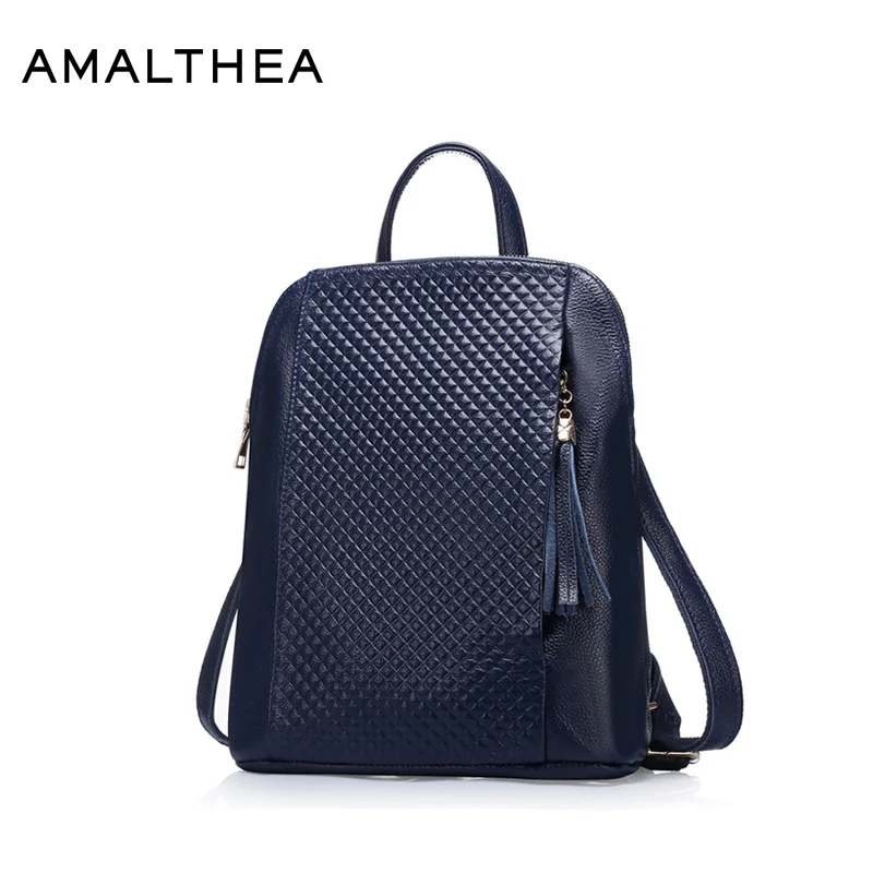 AMALTHEA Brand Genuine Leather Backpack Women Bagpack Back Bag Big Capacity School Girls Or ...