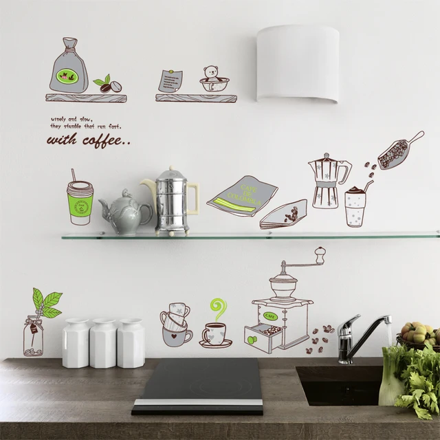 Self Adhensive Cangkir Kopi Dapur Aksesoris Wallpaper Ruang Makan Self Adhensive Cangkir Kopi Dapur Aksesoris Wallpaper Ruang Makan 7029 Wall Sticker Diy Rumah