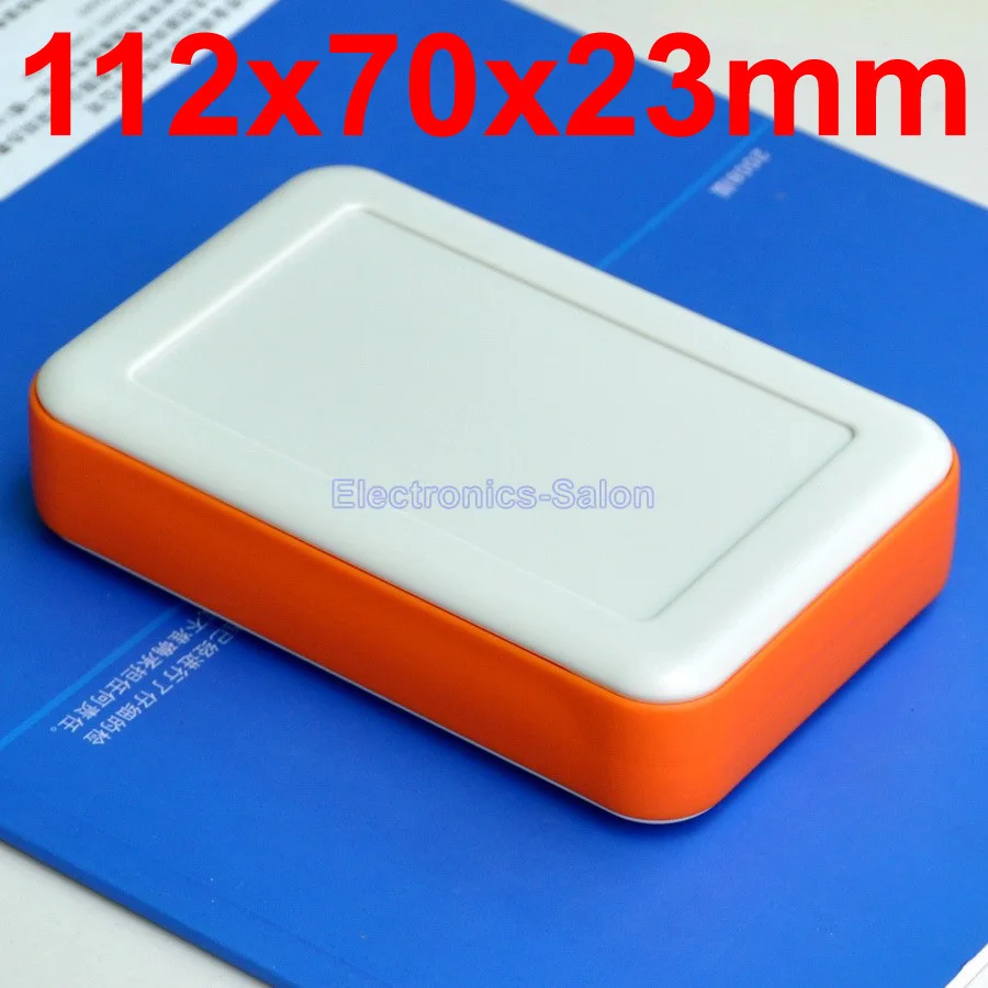 HQ Hand Held Project Enclosure Box Case White Orange 112 x 70 x 23mm