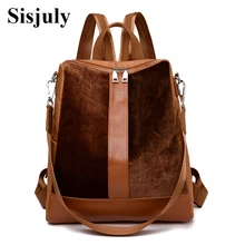 

Sisjuly New Patchwork Backpack Women Suede Multifunction Backpack Female Lady Large Capacity Backpack Travel Backpack for Women