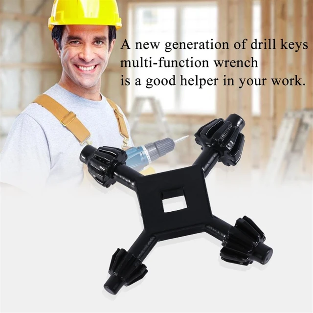 4 in 1 Drill Chuck Key for Drills Drill Presses Sizes 6/9/10/13 mm Universal Fit Suitable for Most Drills and Power Tools