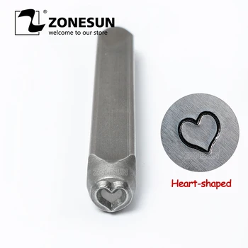 

ZONESUN Heart Jewelry Stamping Metal Alphabet LOGO Steel Stamps Mold Marking Tool Punch Die For Gold Ring Bracelet Necklace