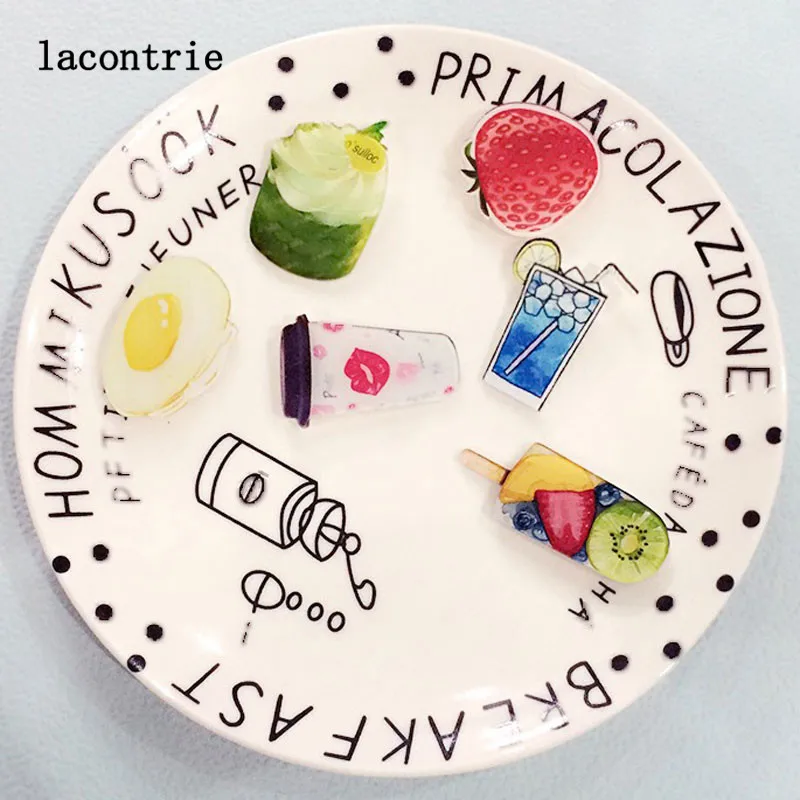 1 PCS Delicious font b Food b font Shaped Badges Free Shipping Acrylic Pin Badge Backpack