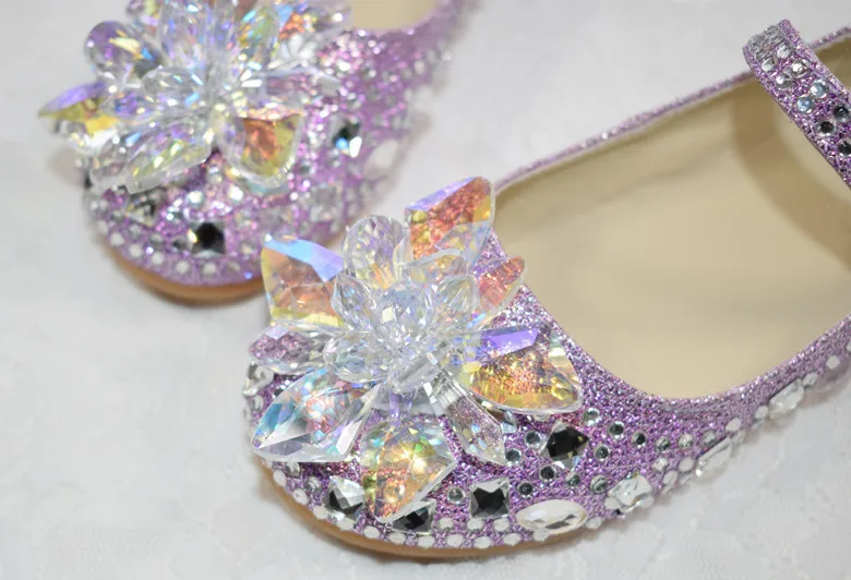 Sapatos de Cristal Sapatos de Couro Crianças da Criança do Bebê Sapatos de Dança Novas Meninas Moda Plana Vidro Strass Princesa Crianças 04 19 vidro strass meninas sapatos de couro crianças