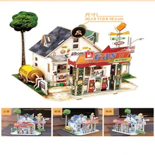 3D стерео Головоломка Детские игрушки деревянные DIY хижина Сборная модель французский стиль детские игры Обучающие Развивающие игрушки для подарков