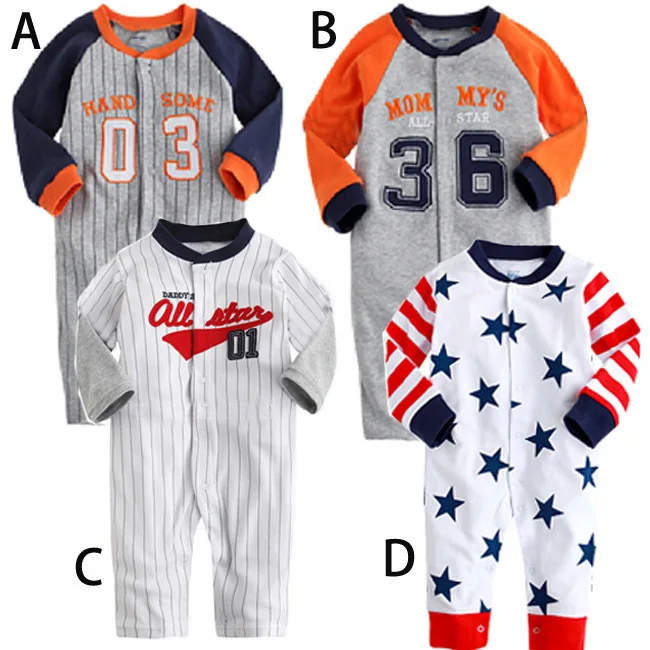 

2018 Spring Autumn baby boy clothing Cotton Long Sleeved baby boy clothes baseball sports baby romper Infantil babies jumpsuits