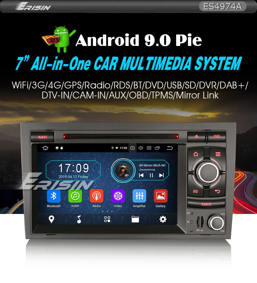Sale 7" Android 9.0 Pie OS Car DVD Multimedia Navigation GPS Radio for Seat Exeo 2008-2013 with External DAB+ Receiver Box Support 1