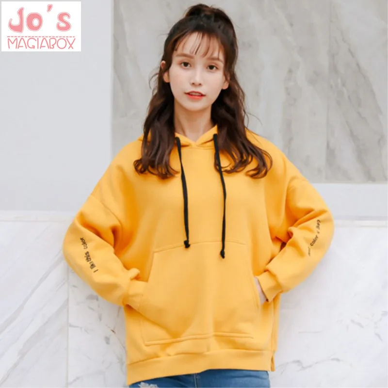 Womens Yellow Hoodies Sweatshirts Oversized Streetwear Tracksuits Long