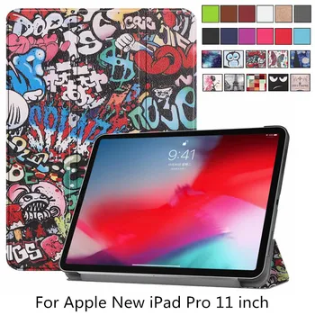 

Ultra Slim Case for New iPad Pro 11 2018 PU Leather Smart Cover Case for iPad Pro 11'case with Wake up sleep Cover shell + pen