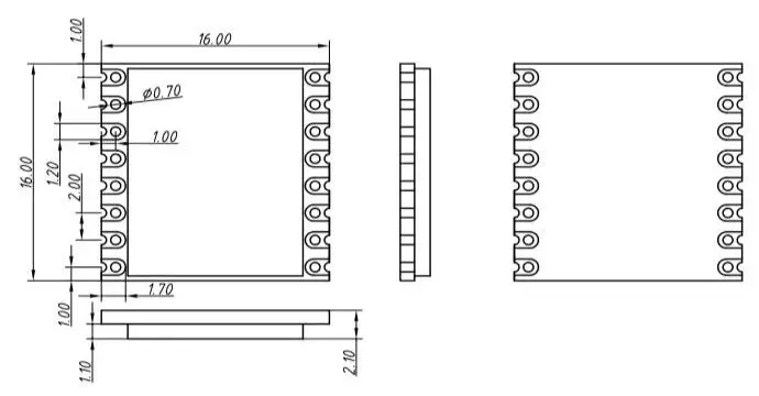 2 шт./лот lora1268 4 км-6 км 160 МВт 433 МГц SX1268 22dBm Высокая чувствительность низкой силе тока SPI порт Lora модуль