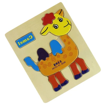 

Wooden Animals Kid Children Educational Toy Puzzle Cartoon Baby (Camel)