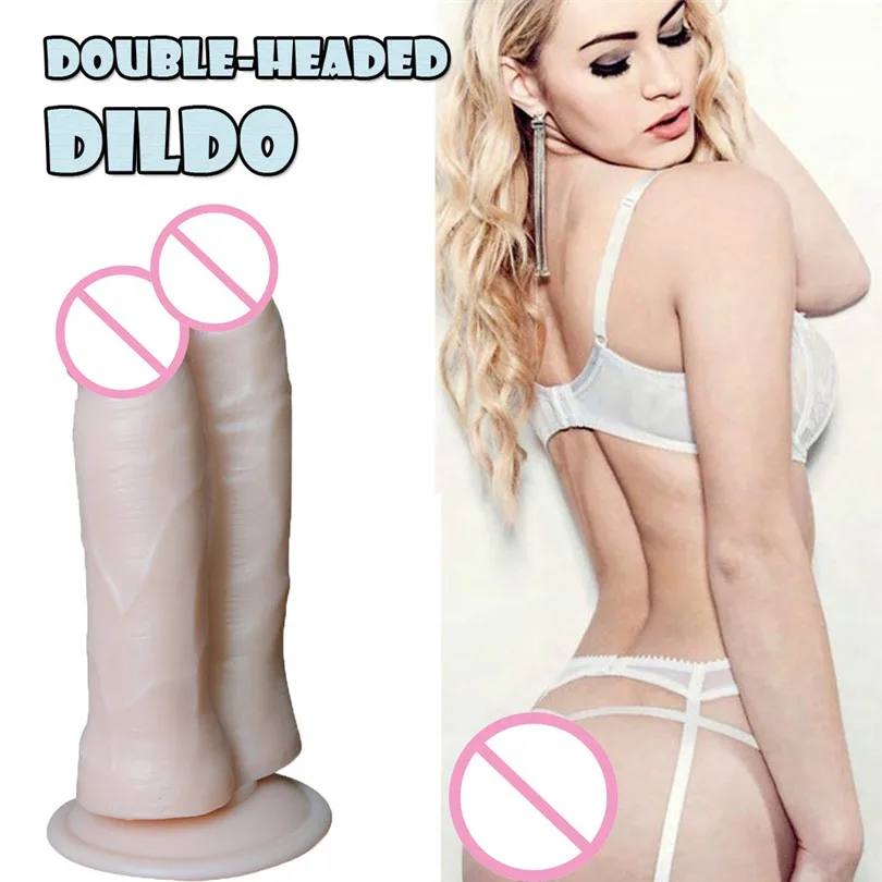 Large Dildos Female Massager Dildo Female Hand-Free Double Headed Dildo Device With Simulated Penile Sucker Sex Toy (5)
