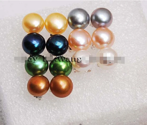 

7Set 7-8mm Akoya Cultured pearl Earring Silver Stud AAA Grade A0422