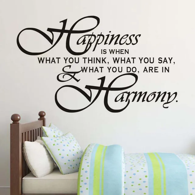 harmony life quotes family wall sticker positive sayings vinyl wall