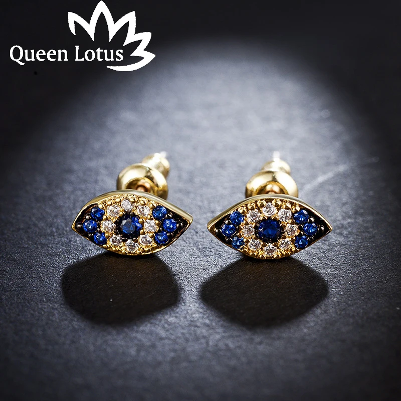 Queen лотоса модные Подвесные серьги украшения для женщин Кристалл корейский глаз серьги гвоздики декоративные кубический циркон подарок