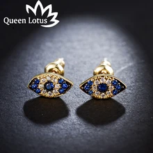 Queen лотоса модные Подвесные серьги украшения для женщин Кристалл корейский глаз серьги гвоздики декоративные кубический циркон подарок