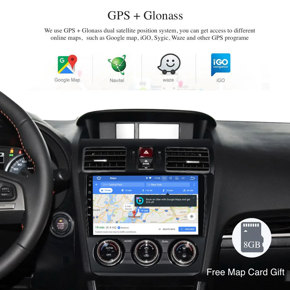 Perfect Car Multimedia for Subaru WRX XV Forester Autoradio 2014 2015 2016 2017 2 din android 8.0 Headunit with 4gb ram WIFI GPS DAB USB 1