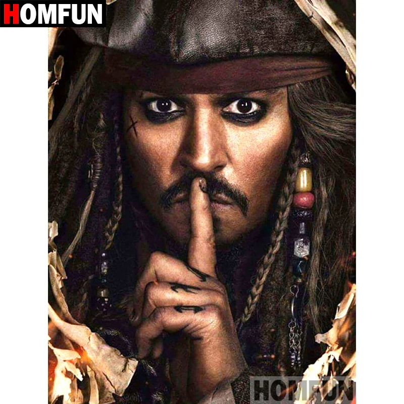 

HOMFUN 5D DIY Diamond Painting Full Square/Round Drill "Pirate Captain" 3D Embroidery Cross Stitch gift Home Decor A01949