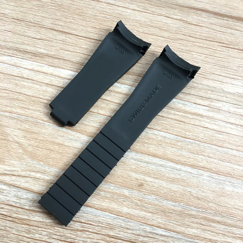 20mm Soft Black Green Blue Curved End Nature Rubber Watchband For Role strap RX Daytona Submariner GMT explorer 2 Bracelet