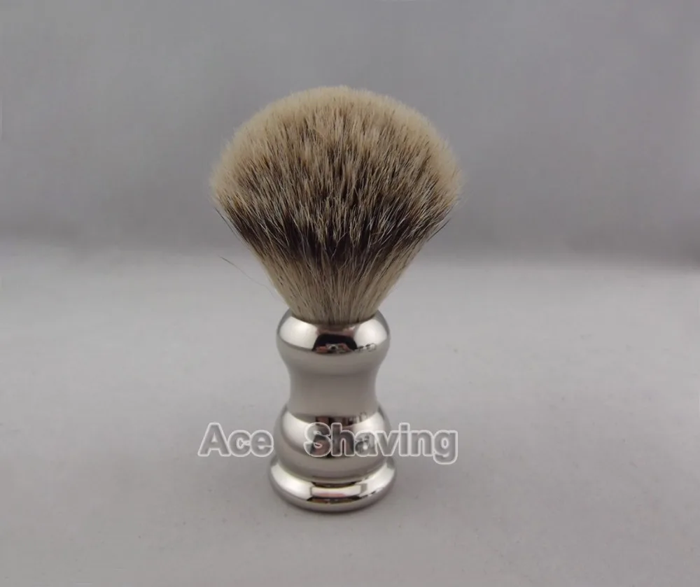 

Silvertip Badger Hiar Shaving Beard Brush Metal Handle Stainless