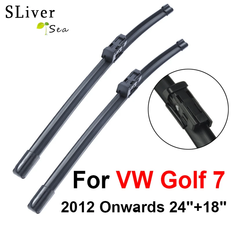 

SLIVERYSEA Wiper Blade For VW Golf 7 2012 Onwards 24''+18'' High Quality Iso9000 Natural Rubber Clean Front Windshield CPC204
