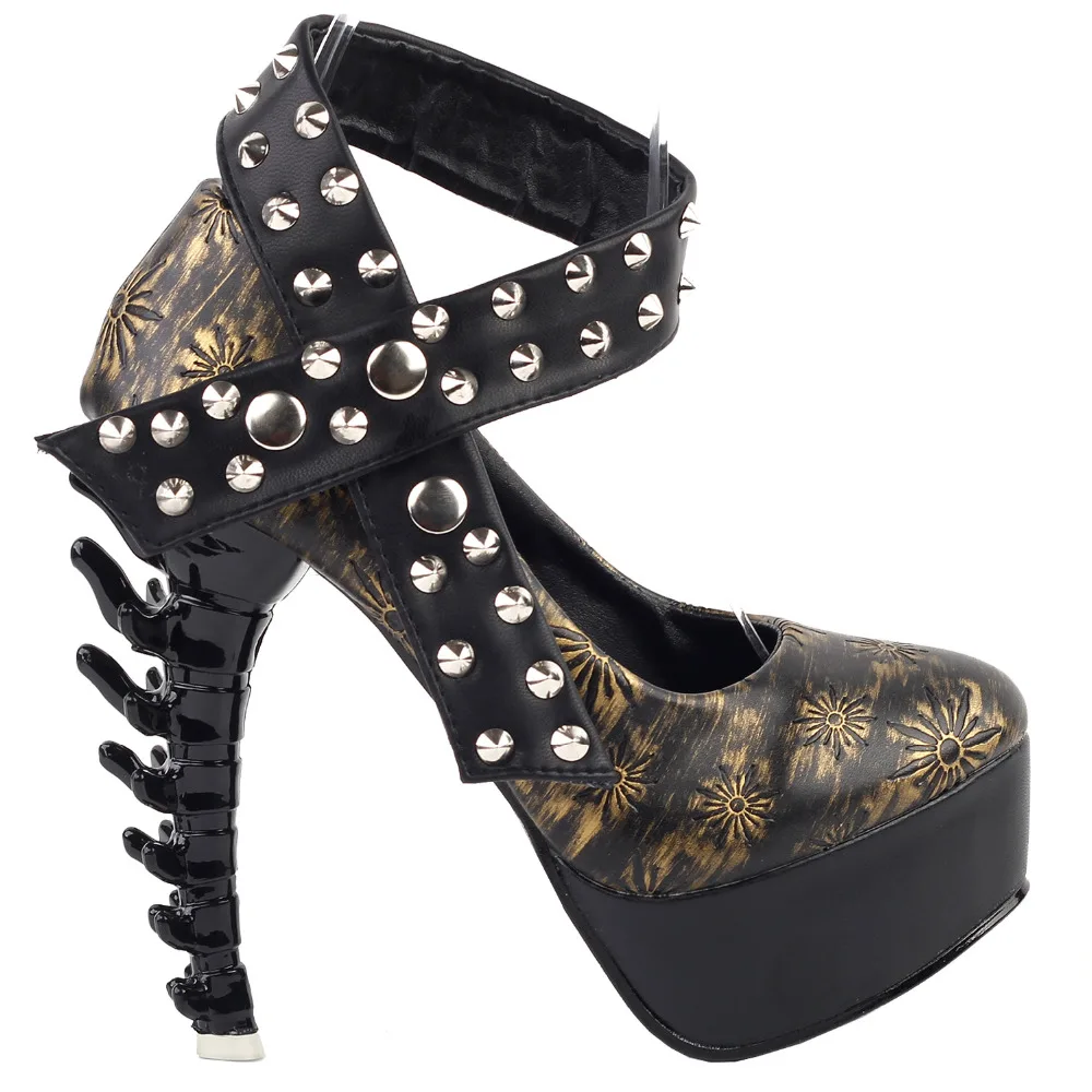 Compare Prices on Black Gold Studded Heels- Online Shopping/Buy ...