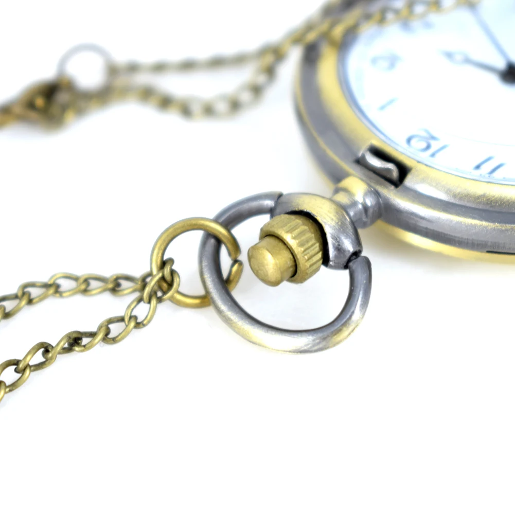Cindiry Vintage Bronze Fokker Dr 1 Plane 3D Pattern Small Quartz Pocket Watch Necklace Pendant Men 5