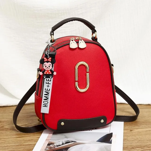 Сумка для подгузников с рисунком Микки Мауса, Дамский рюкзак из искусственной кожи, сумка для девочек, сумка через плечо, модная женская сумка, подарок, Минни - Цвет: 3