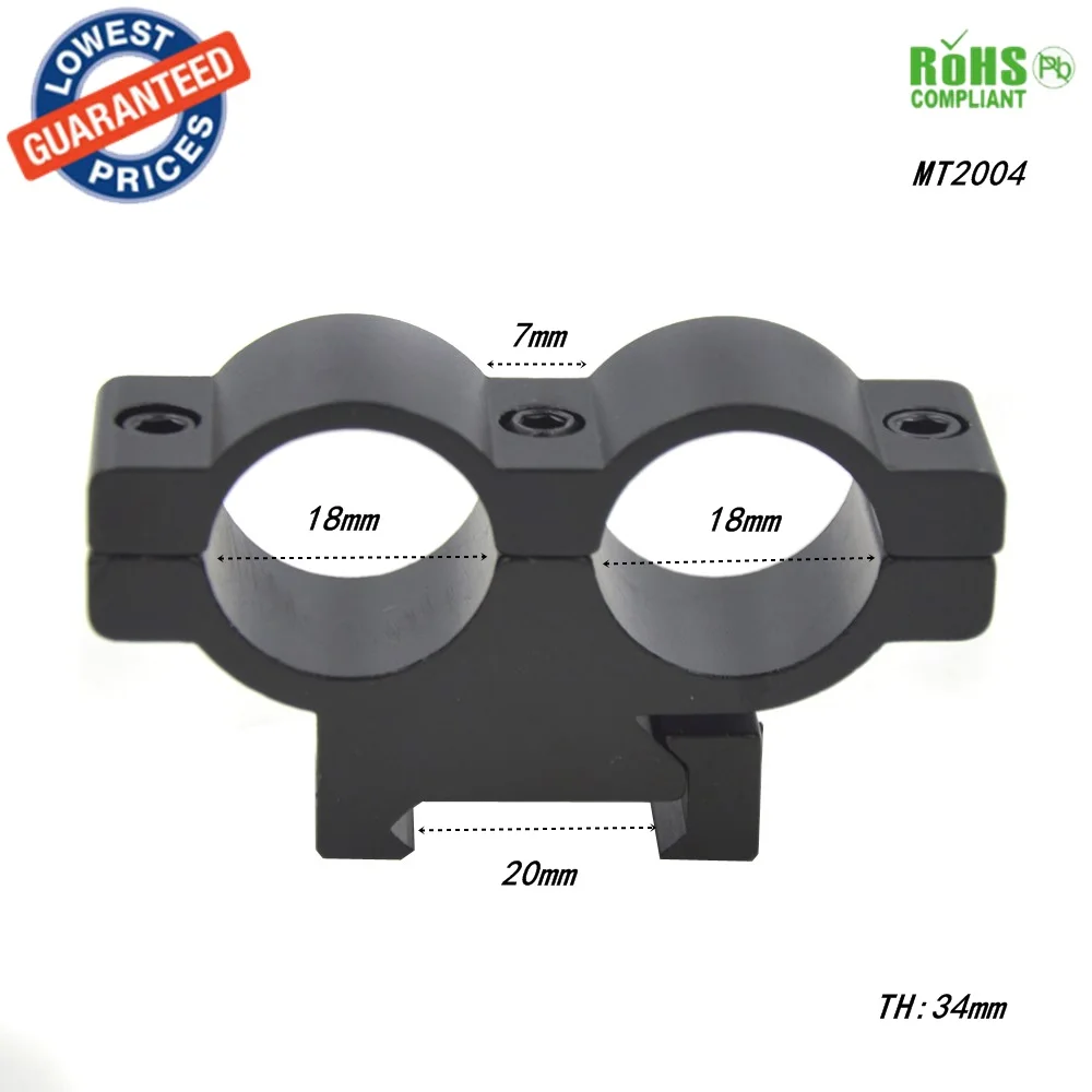 

1pc MT2004 20mm Ring Dual Hole Figured Flashlight rifle Scope Laser Mount 20mm scope Mount gun hunting accessories